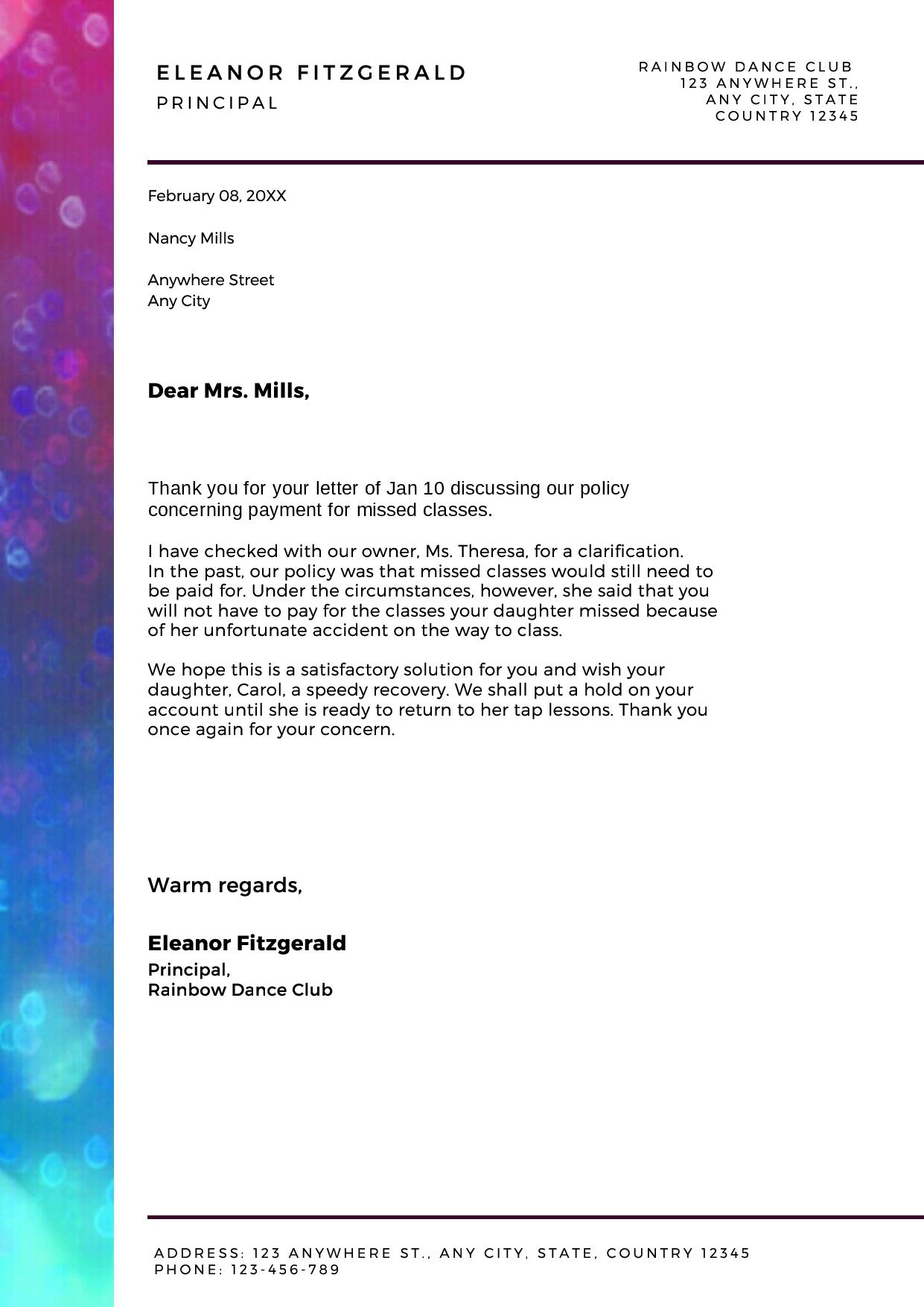 formal complaint letter sample business