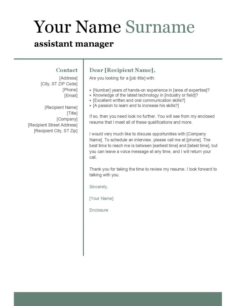 Basic Modern Cover Letter