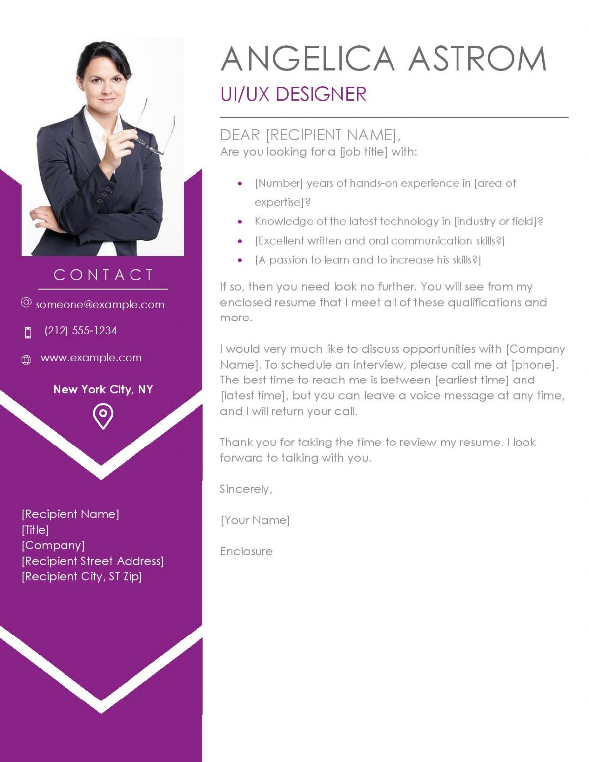 resume and cover letter design
