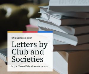 letters by club and societies