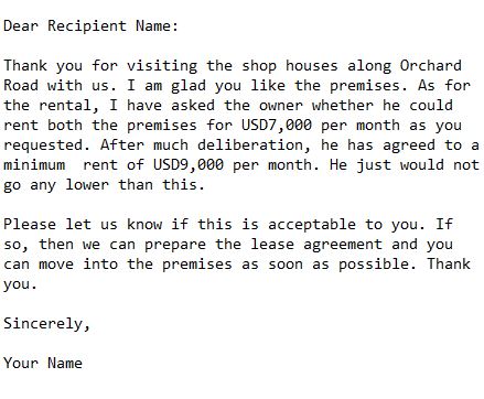 real estate agent letter to potential tenants