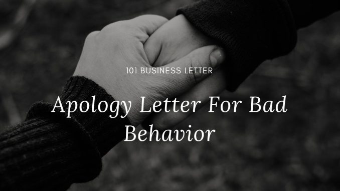 apology letter for bad behavior