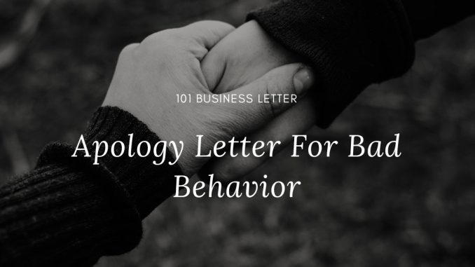 apology letter for bad behavior apology letter for bad behavior