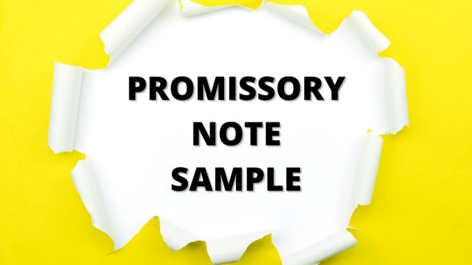 promissory note sample promissory note sample
