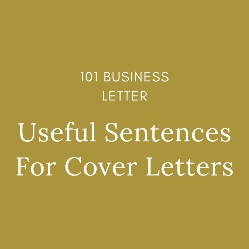 useful sentences for cover letters