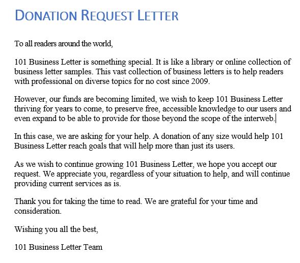 donation request letter