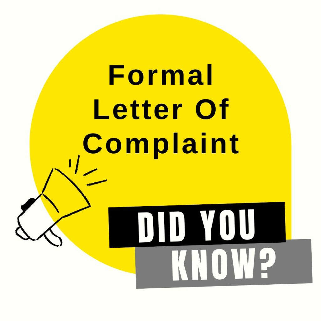 formal letter of complaint