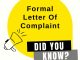 formal letter of complaint